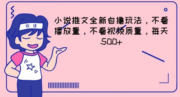 小说推文全新自撸玩法，不看播放量，不看视频质量，每天500+【揭秘】-爱学习网创